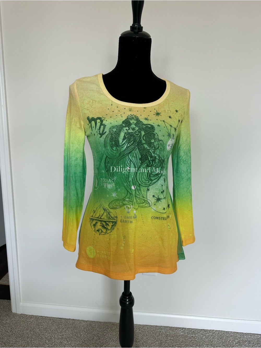 Women’s‎ One World Virgo Zodiac 3/4 Sleeve Top